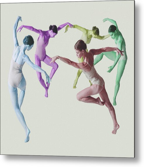 Background Metal Print featuring the painting Dance #1 by Tony Rubino