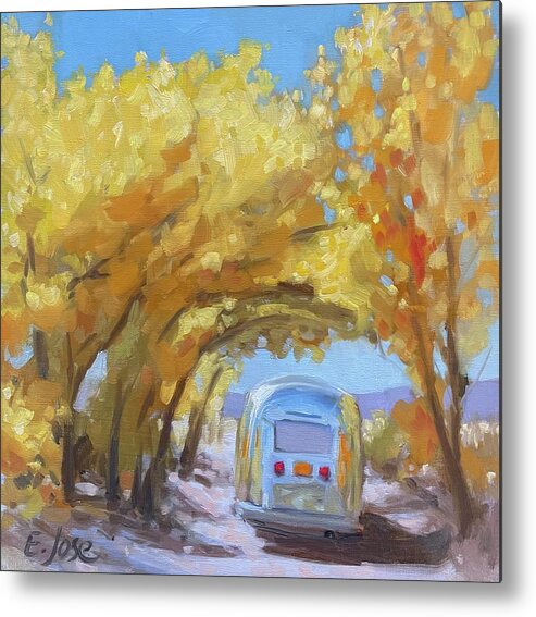 Airstream Metal Print featuring the painting Fall Road Trip #1 by Elizabeth Jose