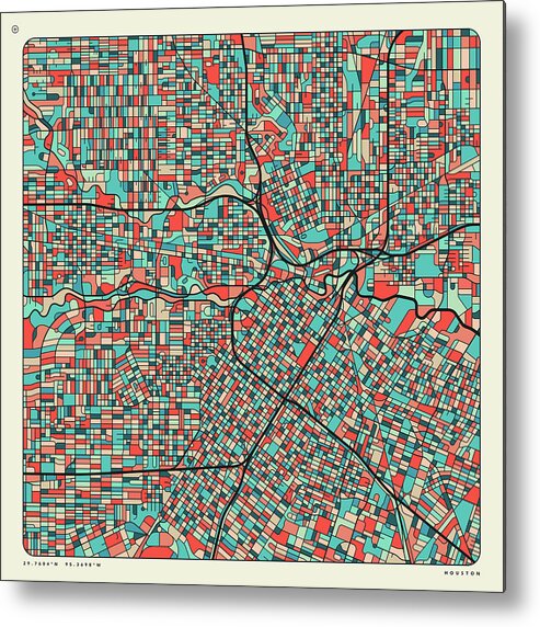 Houston Metal Print featuring the digital art HOUSTON MAP 2022 Edition #1 by Jazzberry Blue