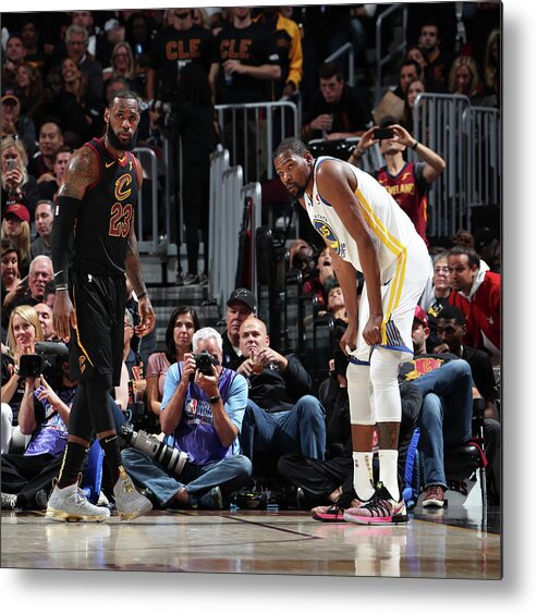 Playoffs Metal Print featuring the photograph Kevin Durant and Lebron James by Nathaniel S. Butler