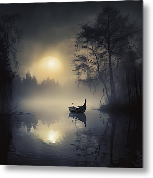 Mystery Art Metal Print featuring the painting Moonlight Reverie - Dreamy Art #1 by Lourry Legarde