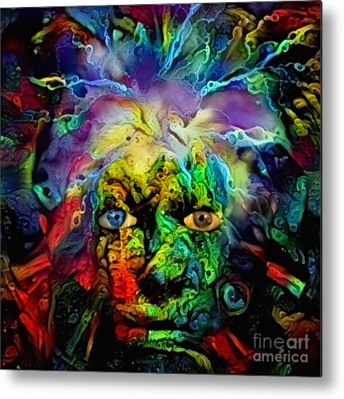 3d Rendering Metal Print featuring the digital art Mystic woman face #1 by Bruce Rolff