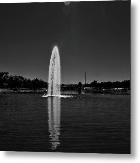 Fountain Metal Print featuring the photograph Pecos Reflection #1 by George Taylor