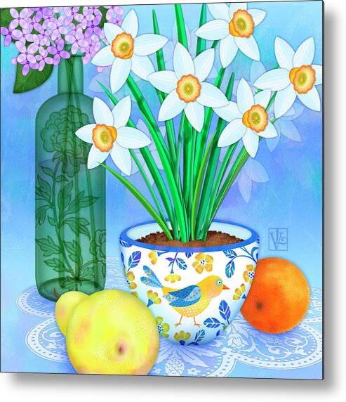 Spring Metal Print featuring the digital art Spring's Floral Promise #2 by Valerie Drake Lesiak