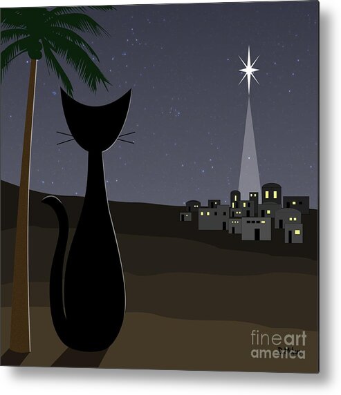Christmas Metal Print featuring the digital art Star of Bethlehem by Donna Mibus