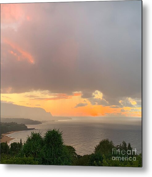 Sunset Over Kauai Metal Print featuring the photograph Sunset over Kauai #1 by Dorota Nowak