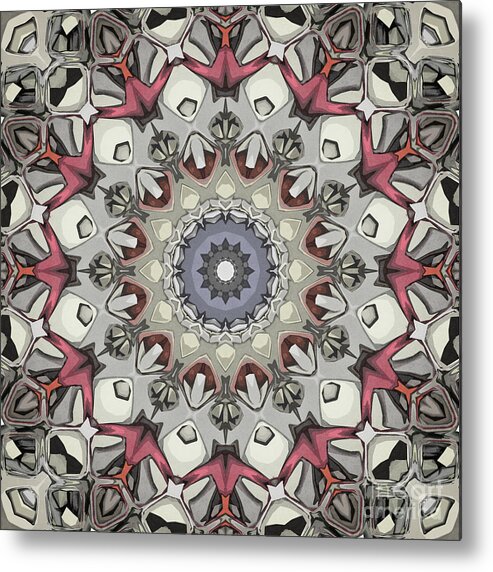 Digital Art Metal Print featuring the digital art Textured Mandala #1 by Phil Perkins