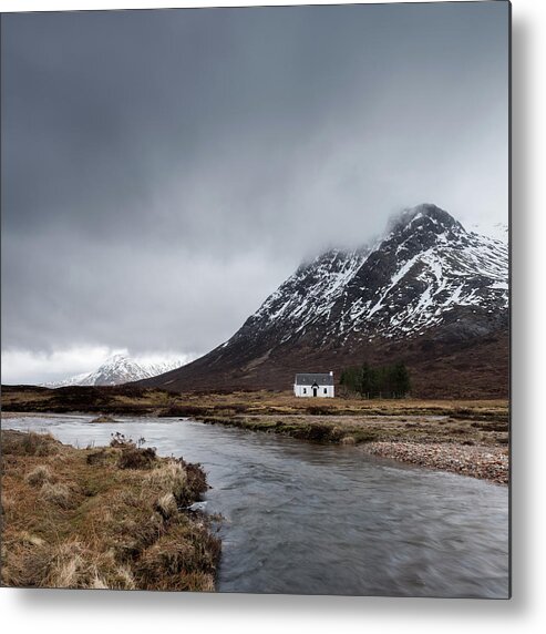 Buachaille Etive Mor Metal Print featuring the photograph The Langangarbh Hut, Glencoe, Scotland #1 by Sarah Howard