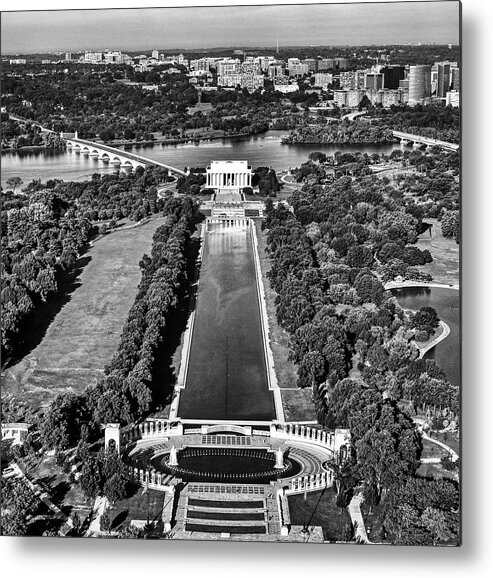 Lincoln Memorial Metal Print featuring the photograph View of the Lincoln Memorial from the Washington Monument #1 by Mountain Dreams