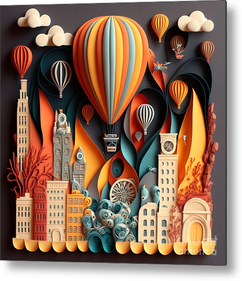 Balloon Races Metal Print featuring the digital art Balloon Races by Jay Schankman