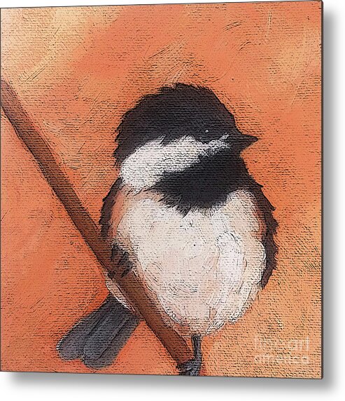 Bird Metal Print featuring the painting 11 Chickadee by Victoria Page