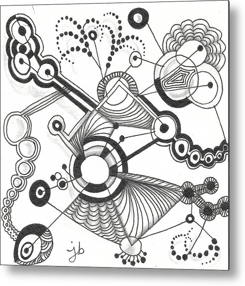 Zentangle Metal Print featuring the drawing Untitled 1 by Jan Steinle