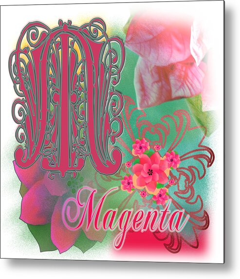 2023 Metal Print featuring the digital art 2023 Magenta Collage Color of the Year by Delynn Addams