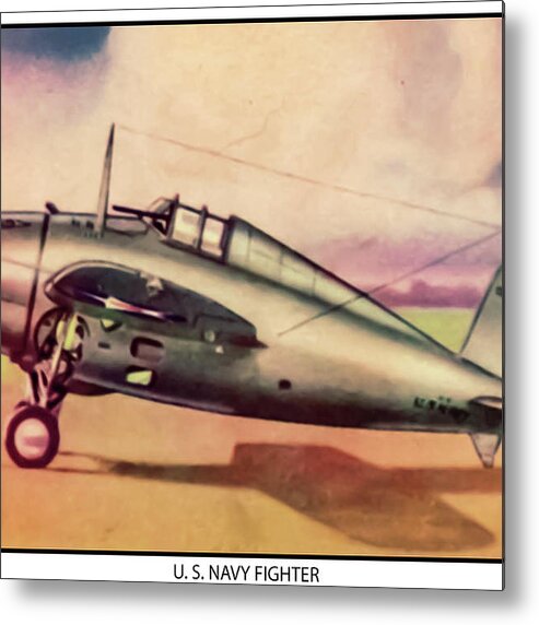 Abrams Metal Print featuring the photograph Wings Cigarette Airplane Trading Card #25 by Pheasant Run Gallery