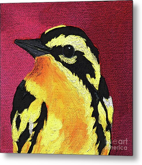 Bird Metal Print featuring the painting 29 Warbler by Victoria Page
