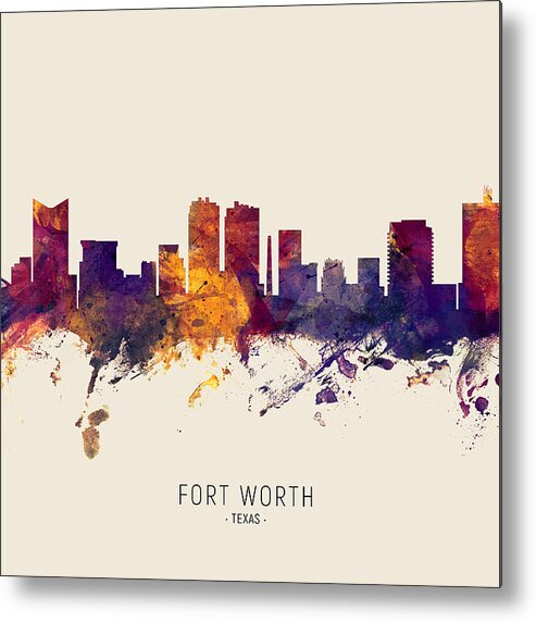 Fort Worth Metal Print featuring the photograph Fort Worth Texas Skyline #31 by Michael Tompsett