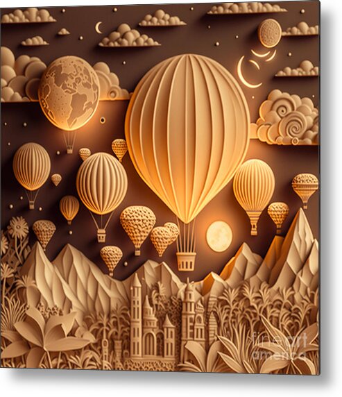 Balloons Metal Print featuring the digital art Balloons by Jay Schankman