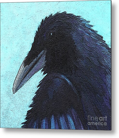 Raven Metal Print featuring the painting 4 Raven by Victoria Page