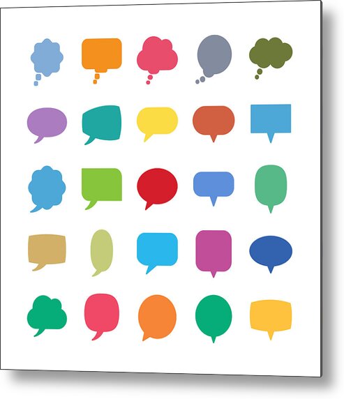 Empty Metal Print featuring the drawing Speech bubble icons #5 by Fairywong