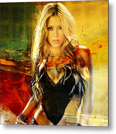 Shakira Mixed Media Mixed Media Mixed Media Metal Print featuring the mixed media Shakira #6 by Marvin Blaine