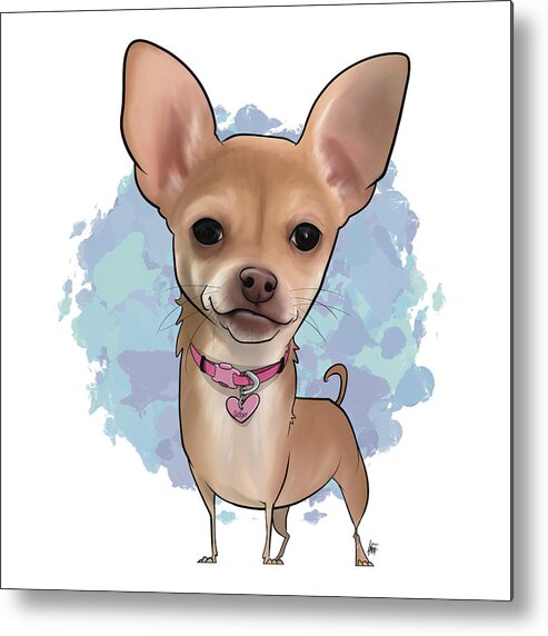 6569 Metal Print featuring the drawing 6569 Guilinger by Canine Caricatures By John LaFree