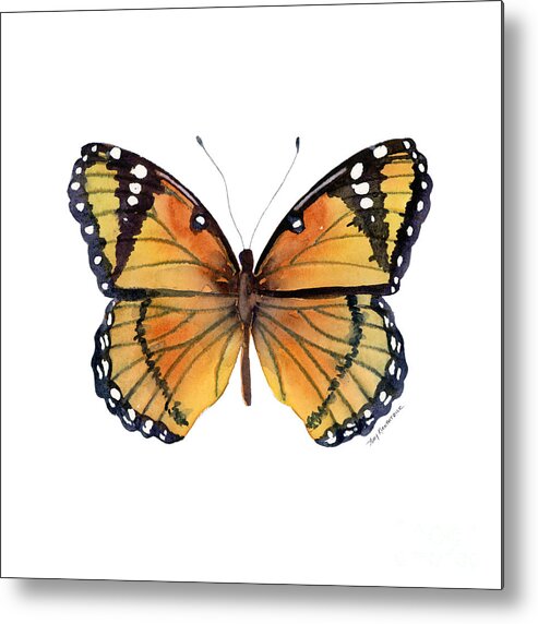 Viceroy Metal Print featuring the painting 76 Viceroy Butterfly by Amy Kirkpatrick