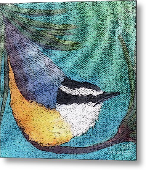 Bird Metal Print featuring the painting 9 Nuthatch by Victoria Page