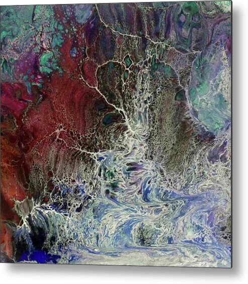 Pour Metal Print featuring the painting Untitled #10 by Karen Lillard