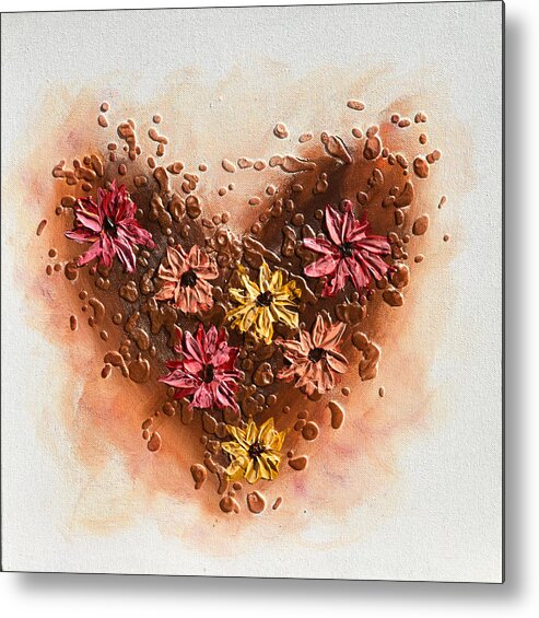 Heart Metal Print featuring the painting A floral Heart by Amanda Dagg