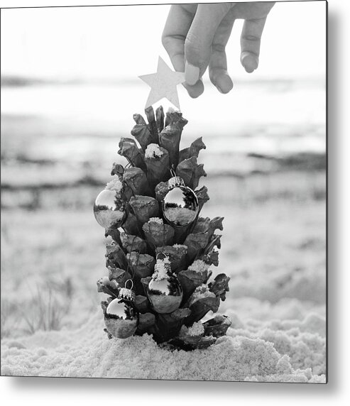 Christmas Metal Print featuring the photograph A Little Christmas - The Finishing Touch by Laura Fasulo
