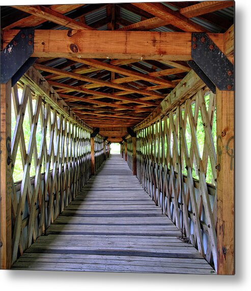 Bridge Metal Print featuring the photograph A Look Down the Bridge by George Taylor