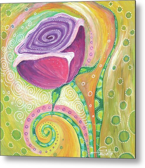 Rose Metal Print featuring the painting A Rose Fit for a Queen by Tanielle Childers