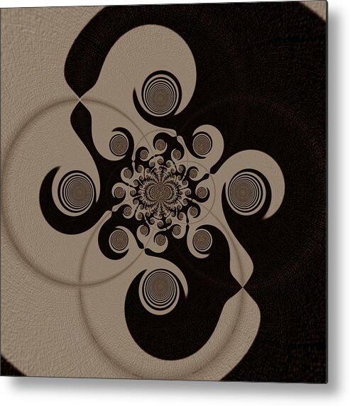 Brown Metal Print featuring the digital art A Warped Life 3 by Designs By L
