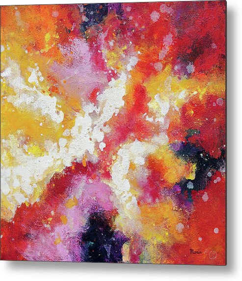 Abstract Metal Print featuring the painting Abstract 93 by Maria Meester