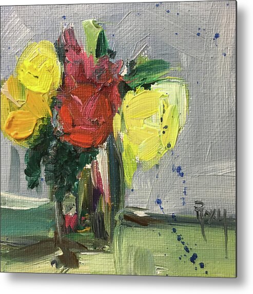 Flowers Metal Print featuring the painting Abstract Bunch by Roxy Rich