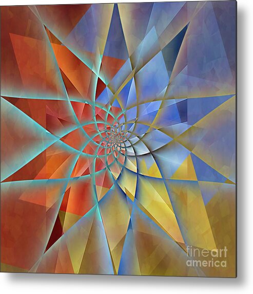 Abstract Metal Print featuring the digital art Abstract Colour Geometry 19 by Philip Preston