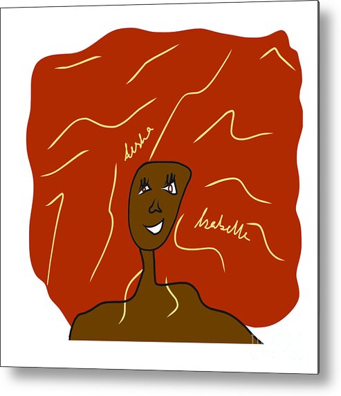 Afro Metal Print featuring the digital art Afro Love II by Aisha Isabelle