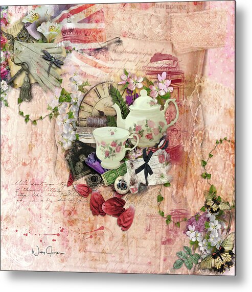 British Metal Print featuring the mixed media Afternoon Tea by Nicky Jameson