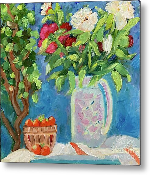 Strawberries Metal Print featuring the painting Alfresco by Patsy Walton