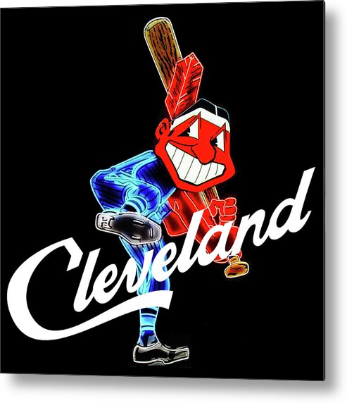 Chief Wahoo Metal Print featuring the mixed media Always the image of Cleveland by Pheasant Run Gallery