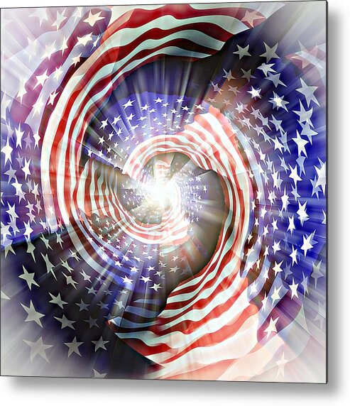 Sun Metal Print featuring the digital art America's Spiral by David Manlove