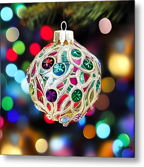 Newby Metal Print featuring the digital art Antique Ornament 2022 by Cindy's Creative Corner