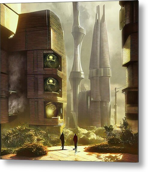 Ai Metal Print featuring the digital art Appointment in Desert City by Micah Offman