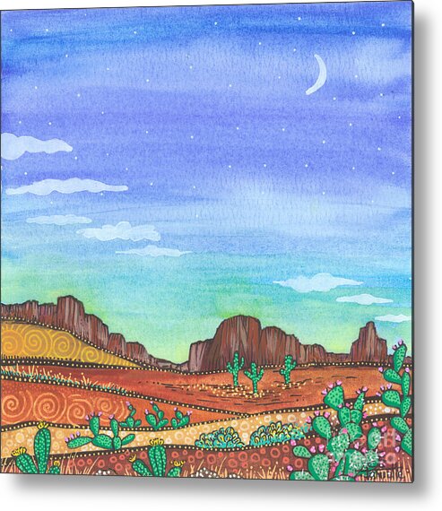 Arizona Landscape Metal Print featuring the painting Arizona Glow by Tanielle Childers