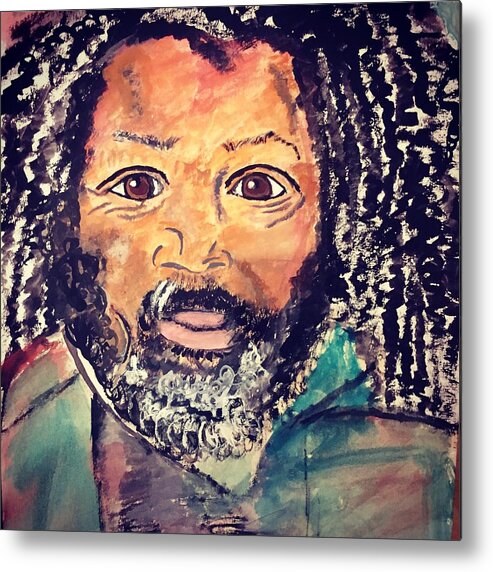 African-american Metal Print featuring the painting Rastafarian by Melody Fowler