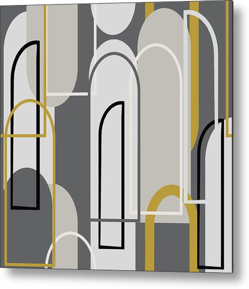 Arch Metal Print featuring the digital art Art Deco Arch Window Pattern 3500x3500 seamless repeat by Sand And Chi