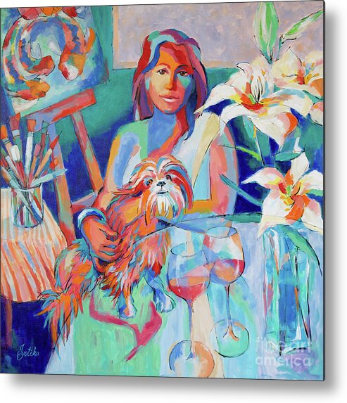 Day Dreaming Metal Print featuring the painting Artist Reverie by Jyotika Shroff