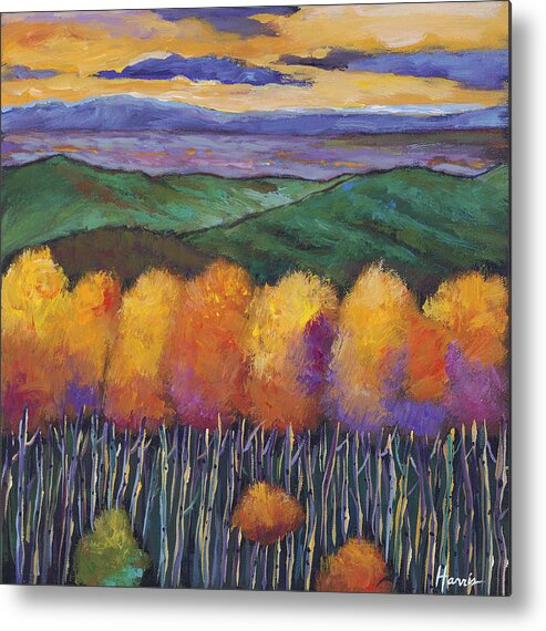 Landscape Metal Print featuring the painting Aspen Nightfall by Johnathan Harris