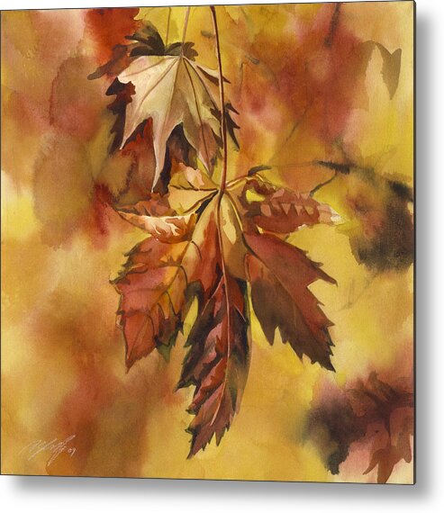 Autumn Metal Print featuring the painting Autumn by Alfred Ng