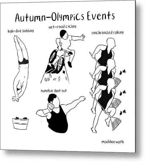 Captionless Metal Print featuring the drawing Autumn Olympics Events by Mads Horwath